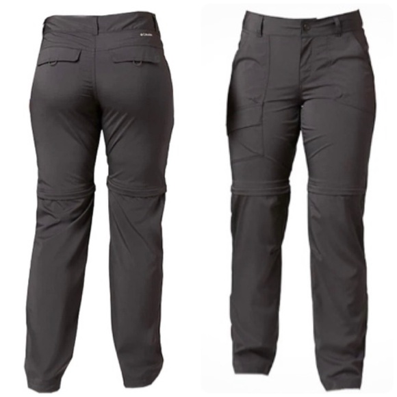 Columbia Pants - NWOT Columbia Kestrel Convertible Dark Gray Cargo Pants Shorts Hiking Women’s 14